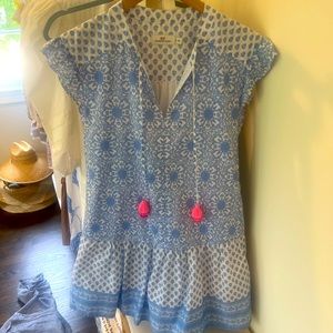 - VINEYARD VINES- blue dress with pink tassles -xxs